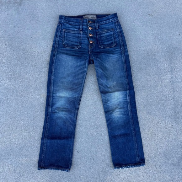 Point Sur Denim Denim - Point Sur Denim California Women High Rise Button Fly Patch Pocket Jeans 25